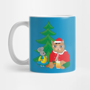 Cat Mouse and Christmas tree Mug